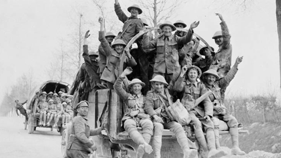 Canadian soldiers returning from Vimy Ridge