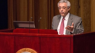 Ambassador Meir Shlomo, Israeli Consul General to the Southwest United States gives an assembly at Herbert W. Armstrong College inside of Armstrong Auditorium. (Photo: Courtesy of Matthew Friesen)