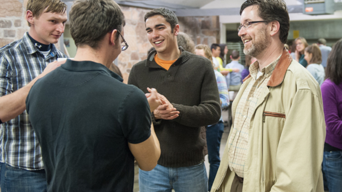 Dean of Students Stephen Flurry talks to Herbert W. Armstrong College students at at annual Robbers Cave campout. (Photo: Matt Friesen)