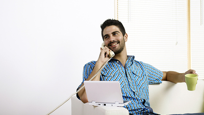 Young man using a laptop