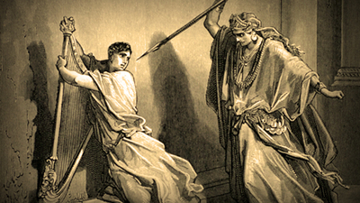 Saul tries to spear David