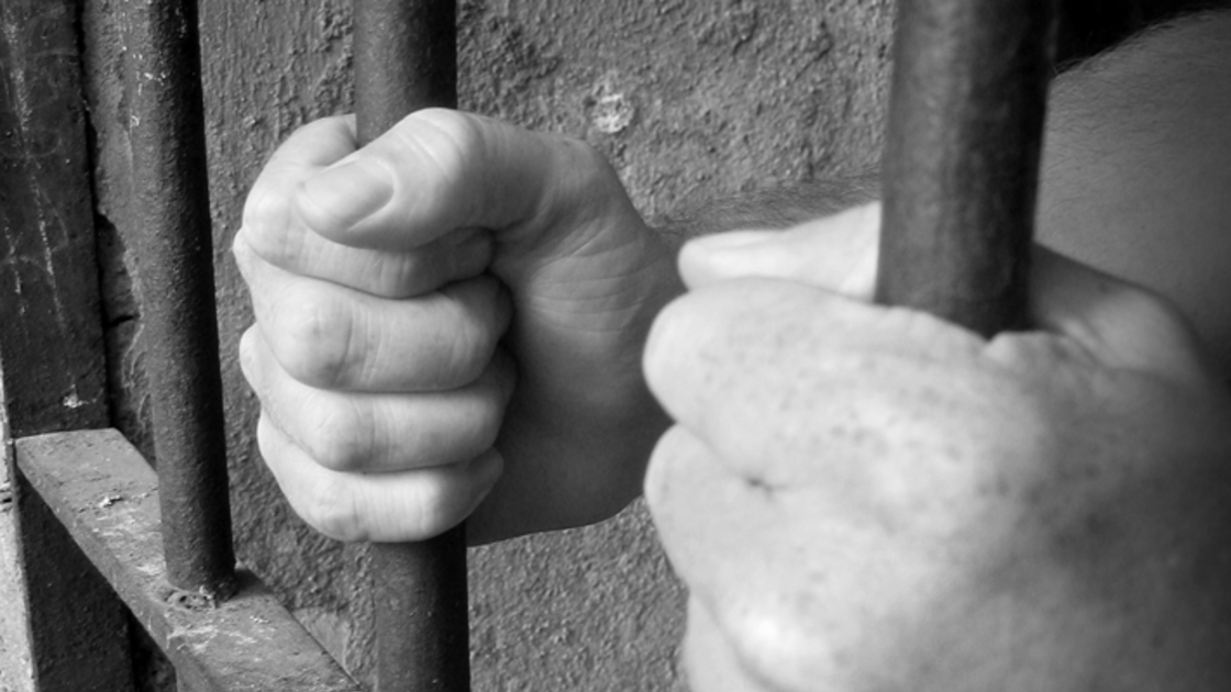 Captive behind bars