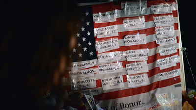 Photo of the memorial victims for the victims of the Newtown, Connecticut shooting.