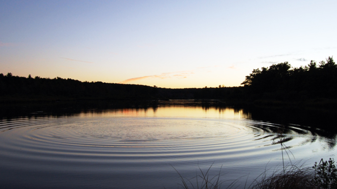 Large ripples in a pond