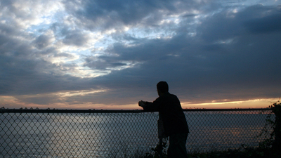 Alone watching sunset