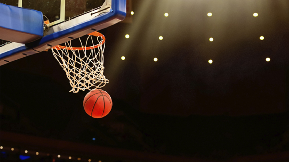 Basketball basket and ball