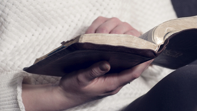 Young woman reading the Bible