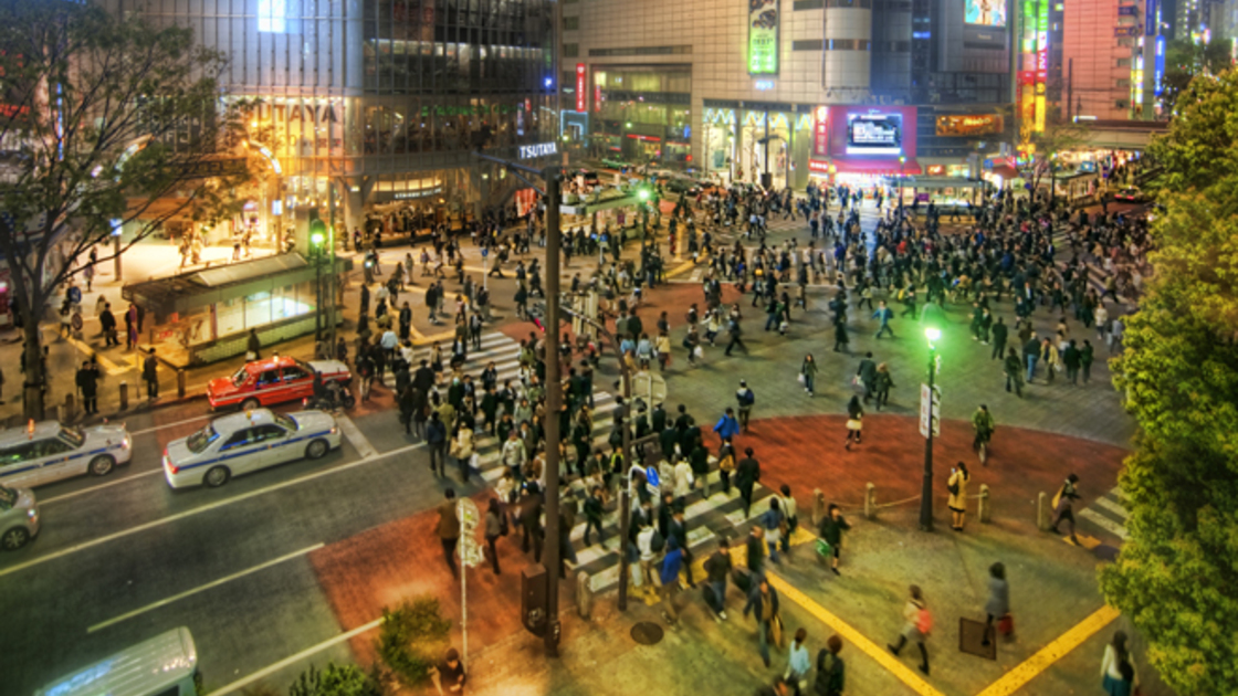 Pedestrians at an intersection