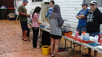 Customers interested in some of the displayed items