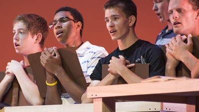 Micah Turgeon, Gianni Welsh, Michael Davis and Jordan Ellis sing in "Morning Star." (Photo: Jessica Dalton)