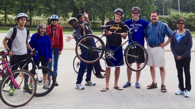 Milton teens and members celebrate conquering Mount Kelso. Pictured from left to right: Daniel Di Santo, Cathy Di Santo, Tiatephi Sankar, Elvis Sankar, Zebdiyel Sankar, David Weeks, Laskey Hart, Fred Dattolo, Janet Sankar