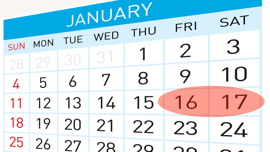 Monthly calendar template for January of year Twenty Fifteen
