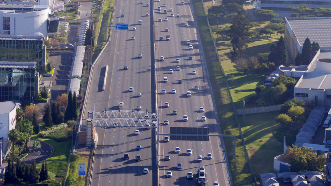 The N-1 highway from Johannesburg toward Pretoria