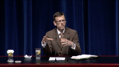 Pastor Joel Hilliker speaks in Armstrong Auditorium on March 14.
