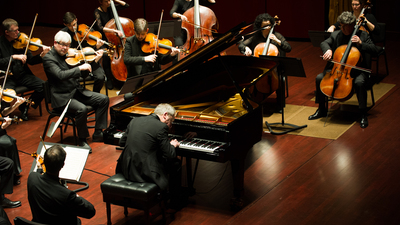 The Academy of St. Martin in the Fields plays accompaniment for pianist Jeremy Denk.