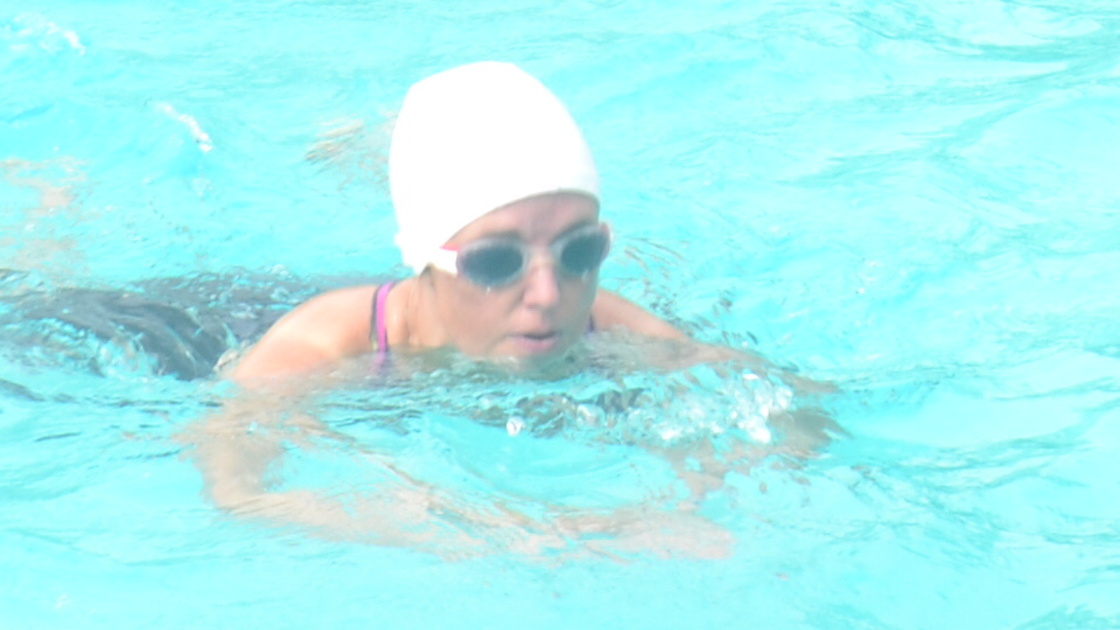 Mrs. Nichole Macdonald does her breast stroke style.JPG