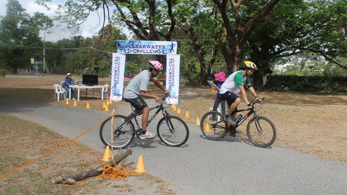 Paul Lumpay and Nelson Orencia all set to pedal their bikes.JPG