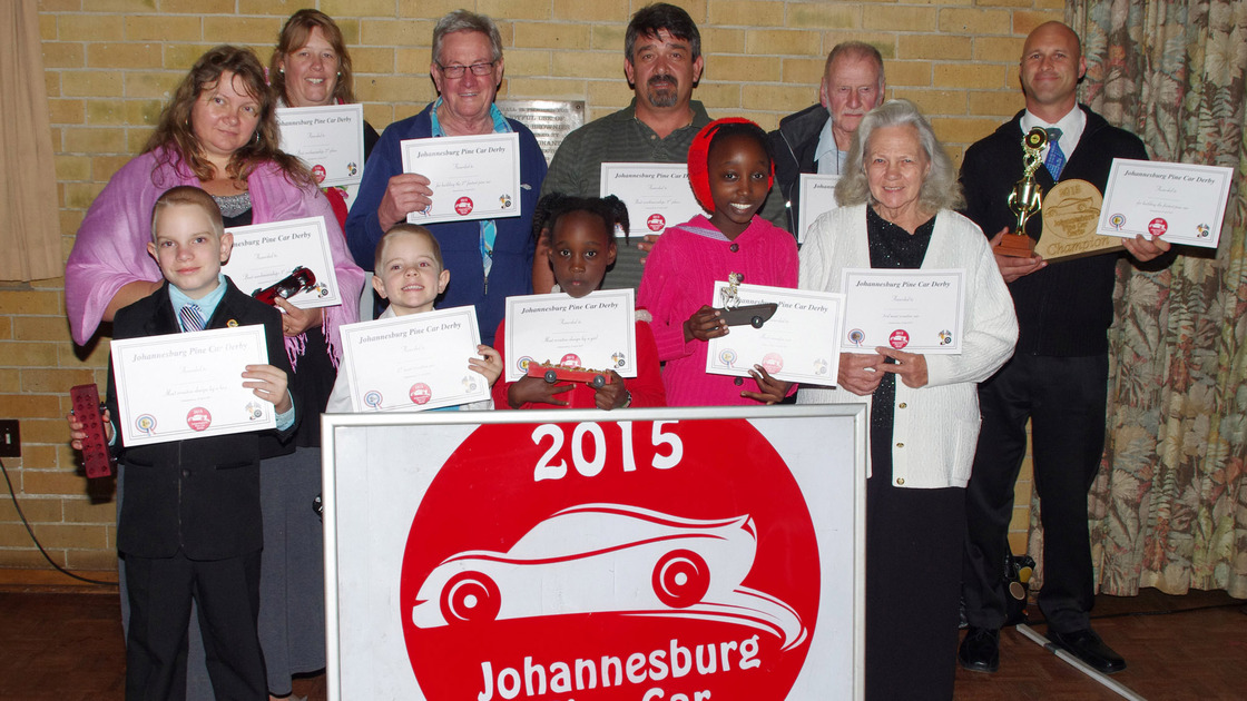 Winner's circle of the pine car derby