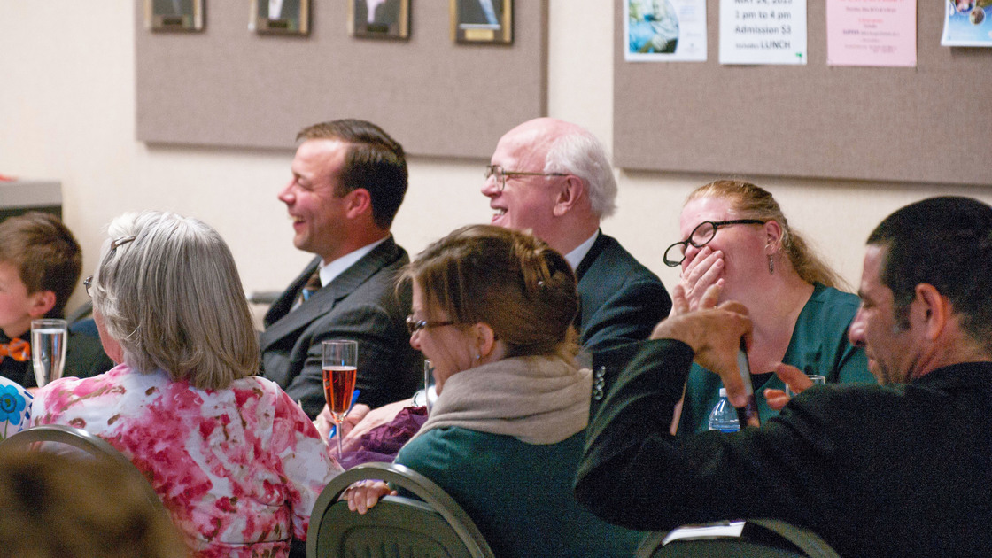 2: Eighty-one Philadelphia Church of God members in three locations from six congregations across two time zones connected online for a western Canadian Spokesman Club on May 17.