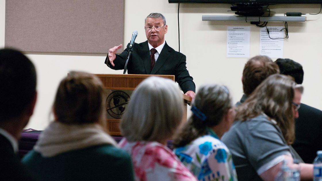 3: Eighty-one Philadelphia Church of God members in three locations from six congregations across two time zones connected online for a western Canadian Spokesman Club on May 17.