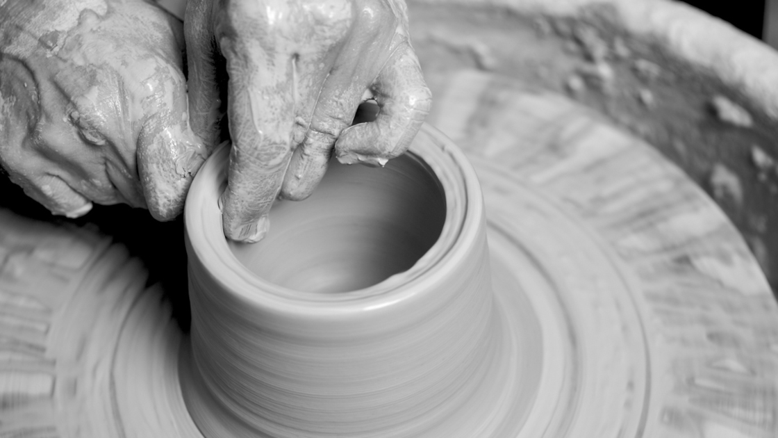 16x9(The Potter's Hand)
Potter working clay on potter's wheel