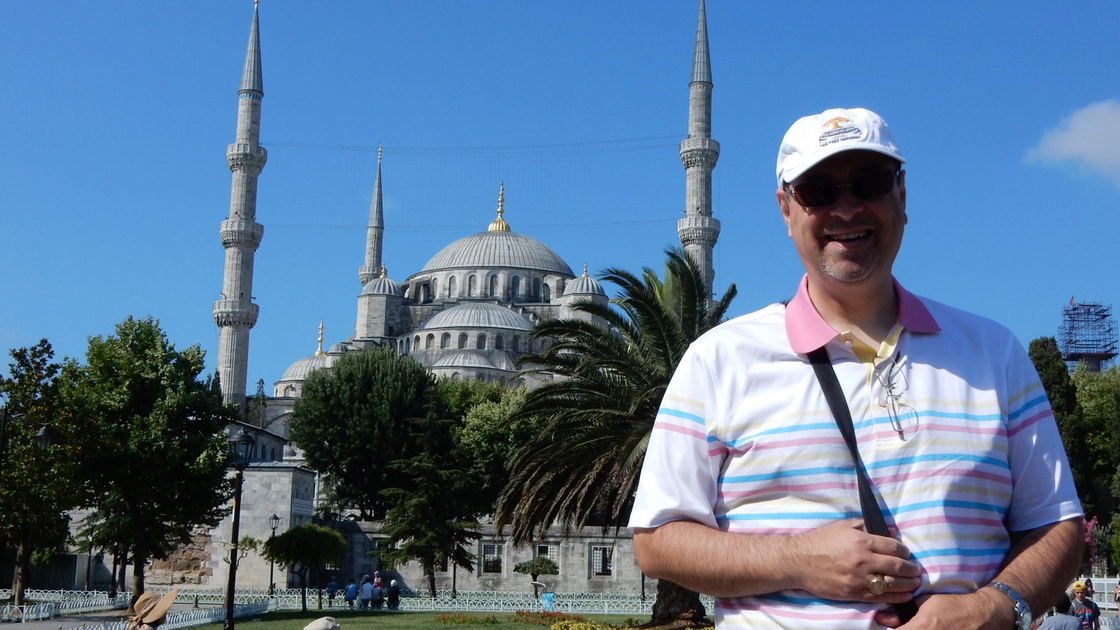 Granger at mosque Turkey trip