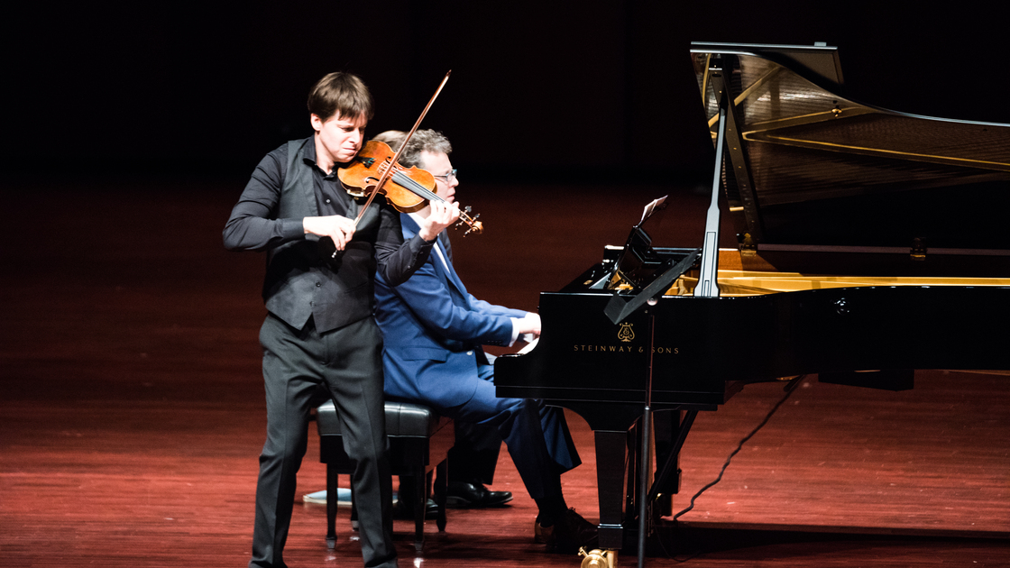 Violinist Joshua Bell performs at Armstrong Auditorium.
