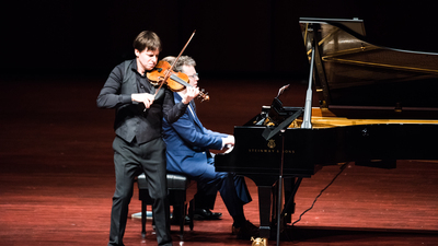Violinist Joshua Bell performs at Armstrong Auditorium.