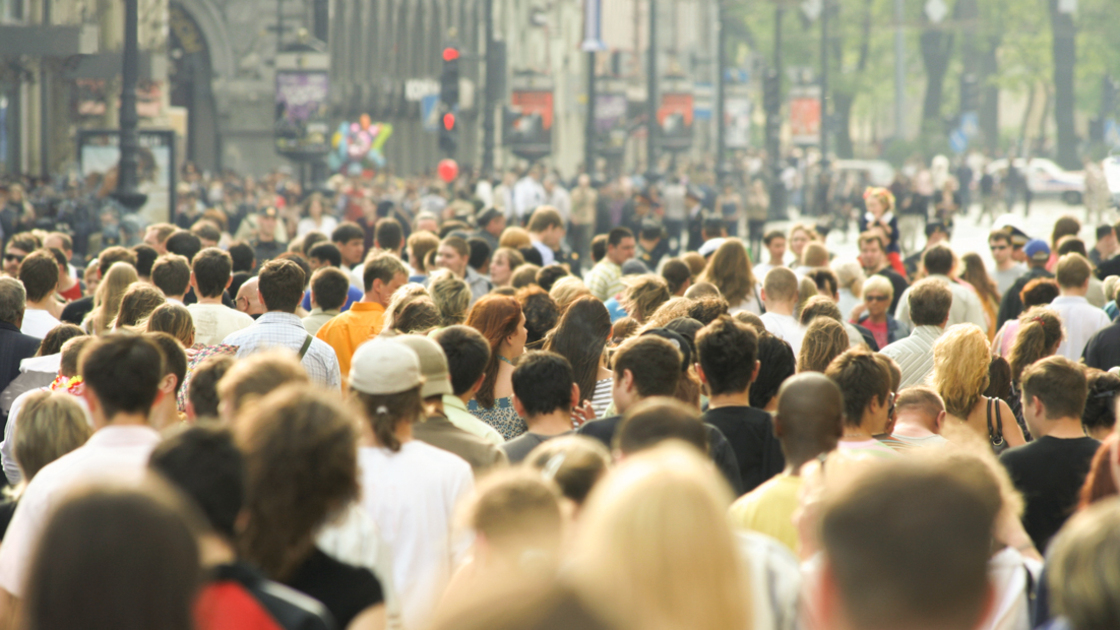 16x9(Is this God's world?)
Crowd of people walking on city