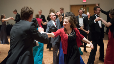 Herbert W. Armstrong Students dance the night away during the annual  Thanksgiving Ball. 