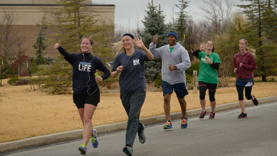 Thumbs up with the finish in sight. #SwansInFlight5K 2015