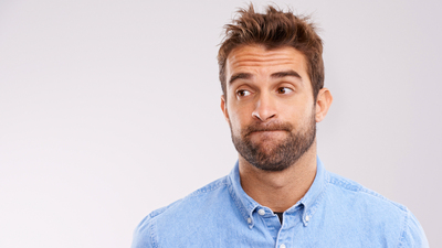 16x9(Don't have this conversation with your date)
A studio shot of a handsome man making a face