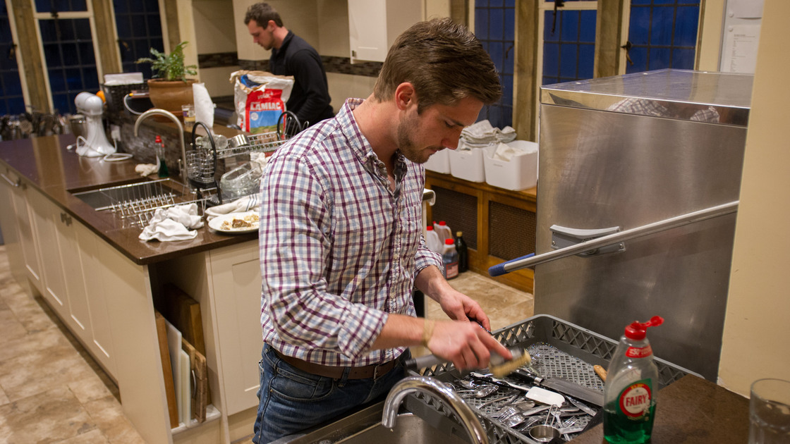 Doing dishes- A day in the life of a Herbert W. Armstrong College student at the Edstone campus
