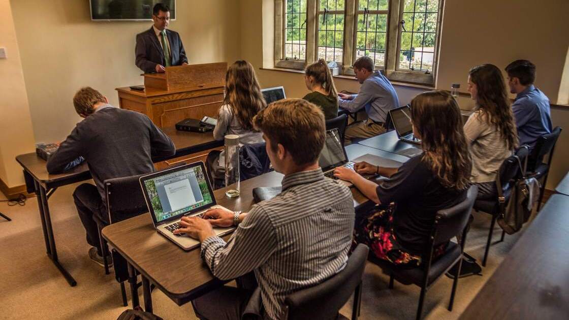 AC013.jpg Students of Herbert W. Armstrong College attend class at Edstone.