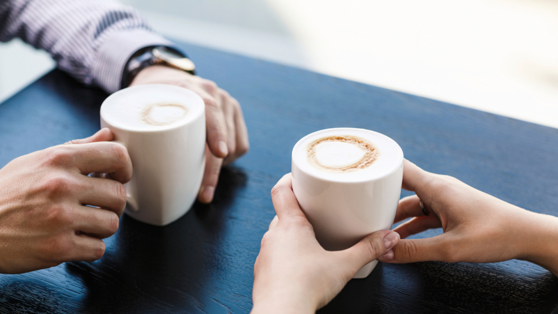 16x9(The 3 Encounter rule)
Hands on the table  holding cups of coffee