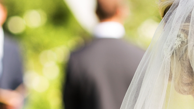 Bride walking down the aisle