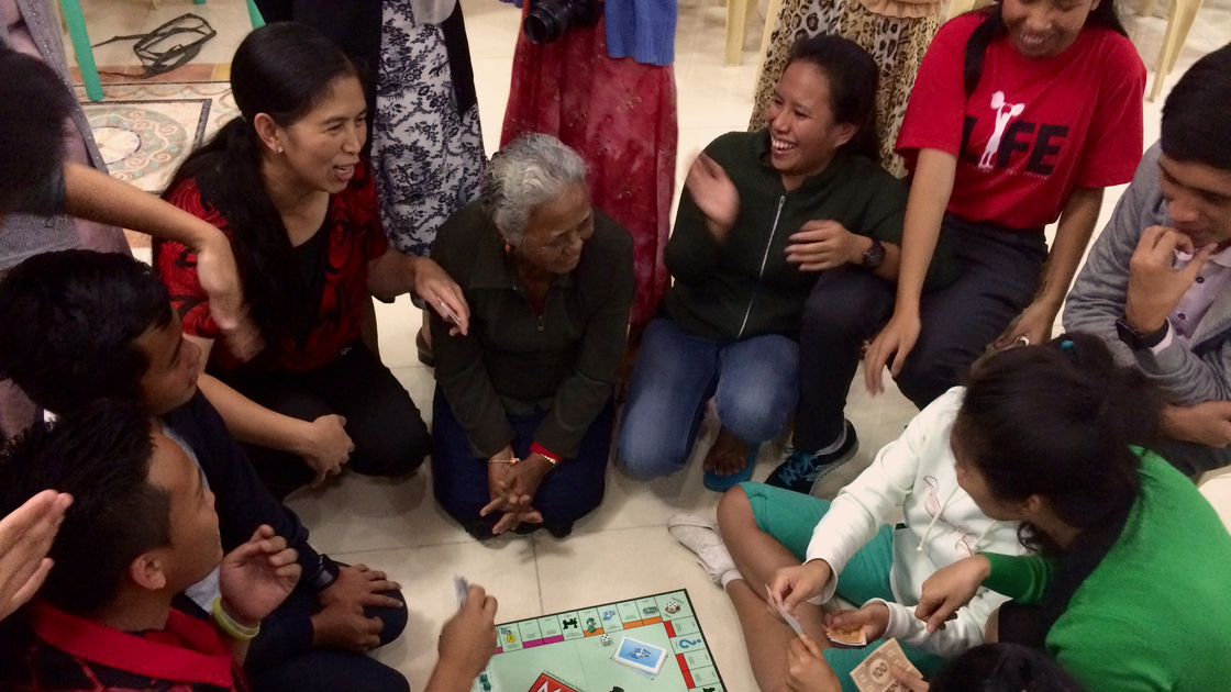 Members Maricar Dadd, Clarita Ventura and Nesly Casem share a laugh.