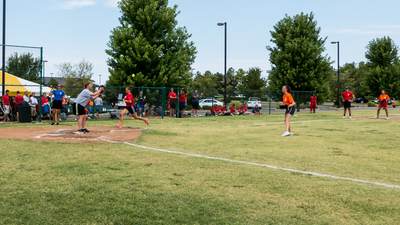 Amber Eagle runs to home base.