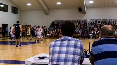 Grant Turgeon and Dwight Falk commentate on the all star Basketball game.