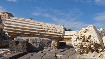 Ruins of Ancient Bet Shean which Collapsed during Earthquake