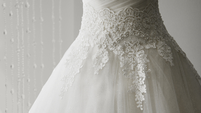 Wedding Dress, Dress, Lace - Textile, Macro, Textile