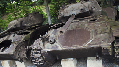 Old French tanks in Dien Bien Phu, Vietnam. DBP is a city in northwestern Vietnam, best known for the battle during the First Indochina War.