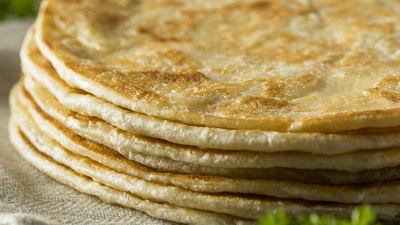 Homemade Flour Indian Paratha Bread Ready to Eat