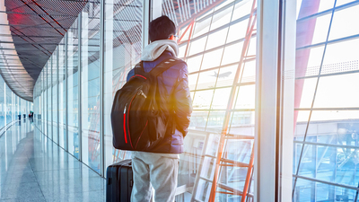 The passenger is waiting at the airport