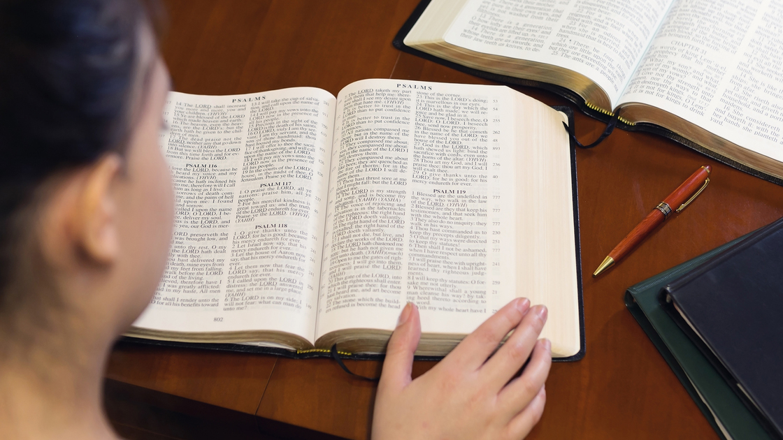 Young lady studying the Word of God