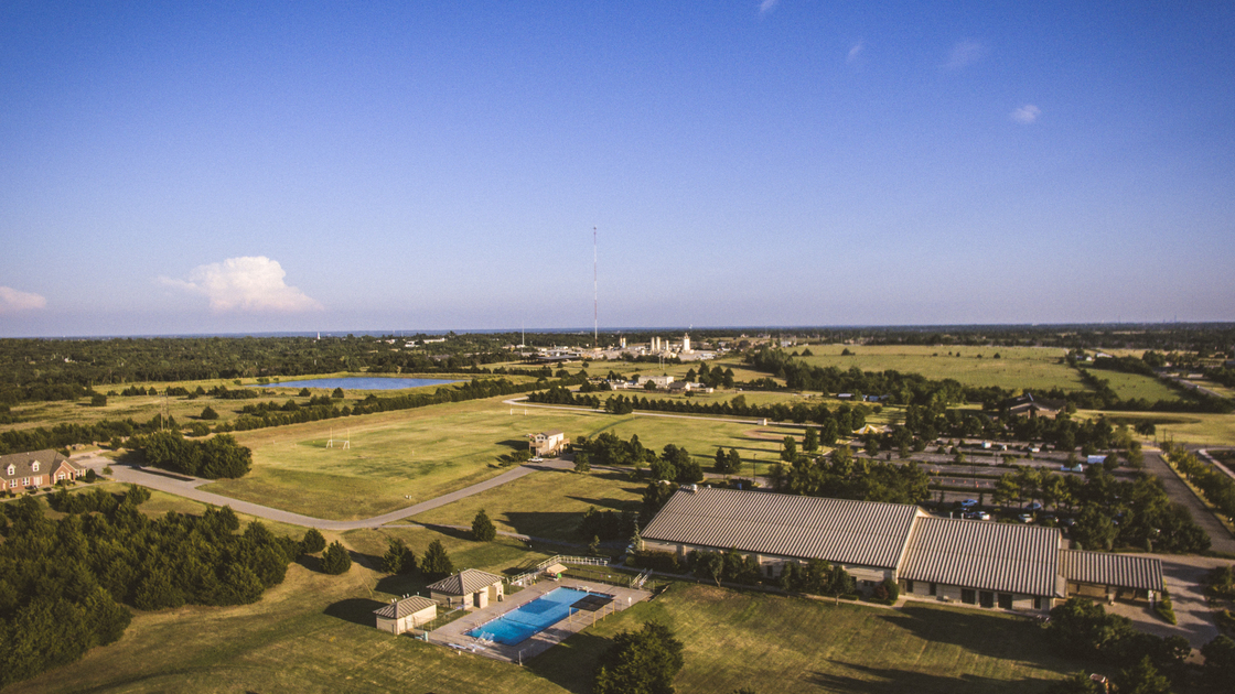 HWAC Campus Aerial View Blue Sky