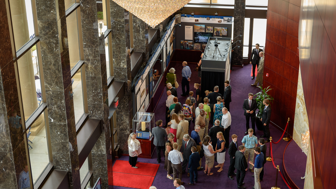 Exhibit grand opening, Balcony shot, Armstrong Auditorium