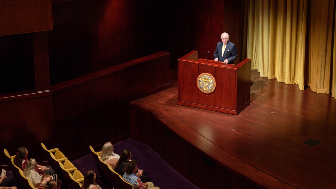 Exhibit grand opening, Gerald Flurry speech, Armstrong Auditorium