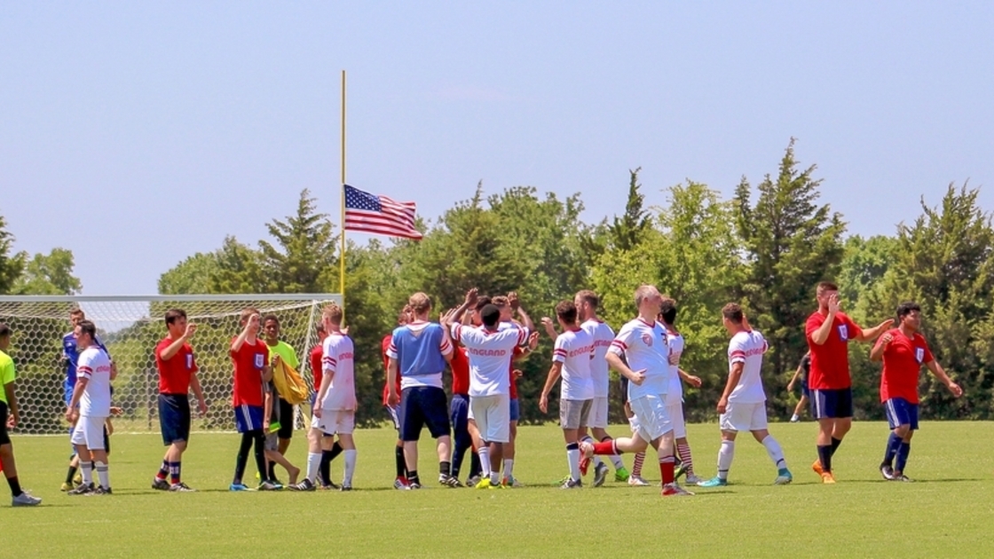 Joseph Cup 2018, July 4, high-fifing at end of game