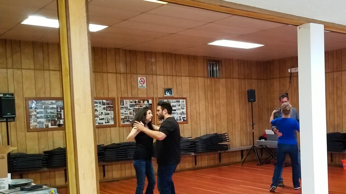 ACT CAN campout Kyle and Rachel Tremblay during the formal dance practice